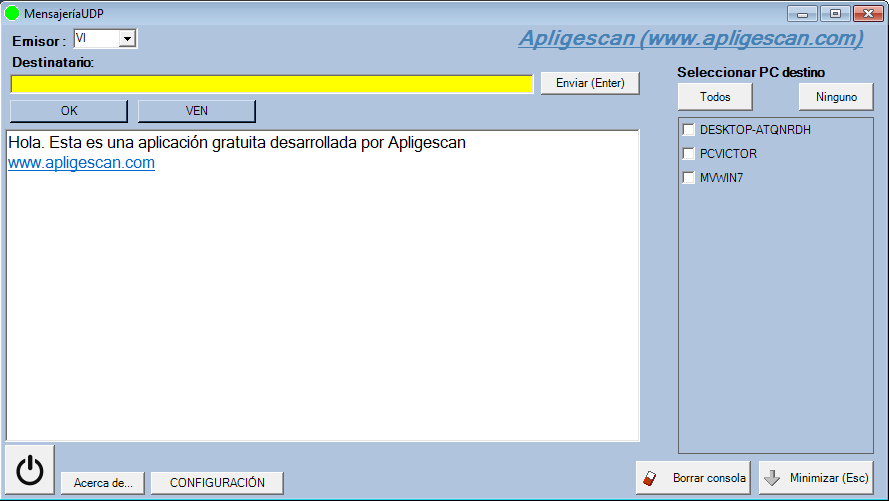 MensajeriaUDP screenshot